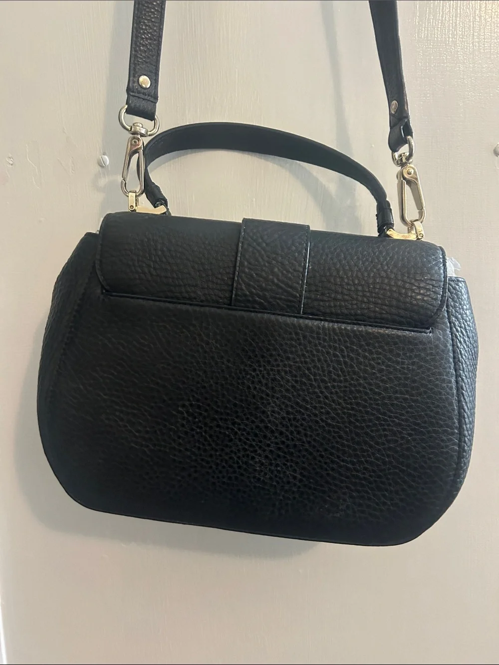 kate spade Black Pebbled Leather Satchel with Top Handle